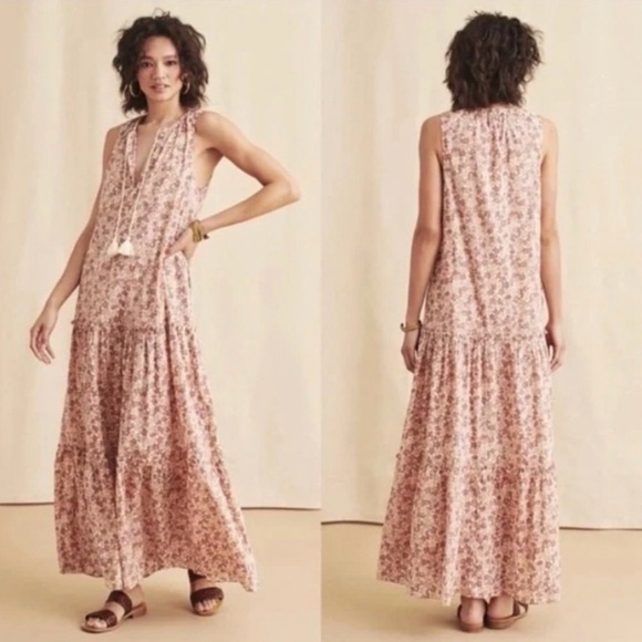 Faherty Dresses & Skirts - Faherty Mira Sleeveless Cotton Maxi Dress Blush Pink Figueroa Floral Size S